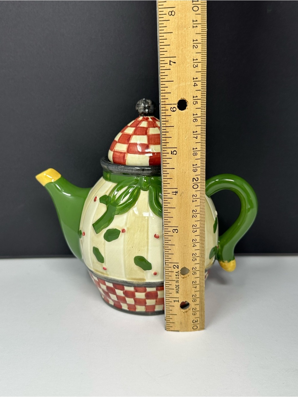 Sakura Holly Hand-Painted Mini Teapot by Debbie Mumm T1 Rare! - Picture 9 of 9